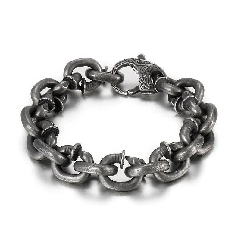 Bracciale Buddha Stones Square Rivets Titanium Steel Good Luck Balance - Image 8