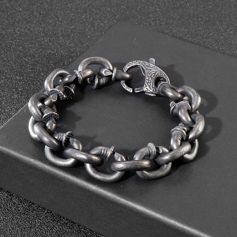 Bracciale Buddha Stones Square Rivets Titanium Steel Good Luck Balance - Image 9