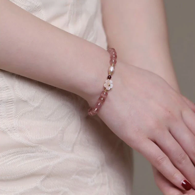Bracciale Buddha Stones Strawberry Quartz Peach Blossom Love - Image 10
