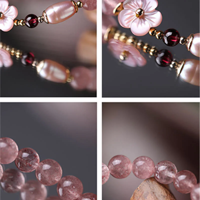 Bracciale Buddha Stones Strawberry Quartz Peach Blossom Love - Image 5