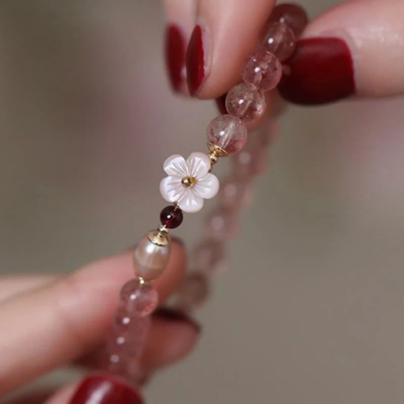 Bracciale Buddha Stones Strawberry Quartz Peach Blossom Love - Image 7