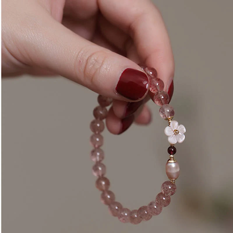 Bracciale Buddha Stones Strawberry Quartz Peach Blossom Love - Image 8