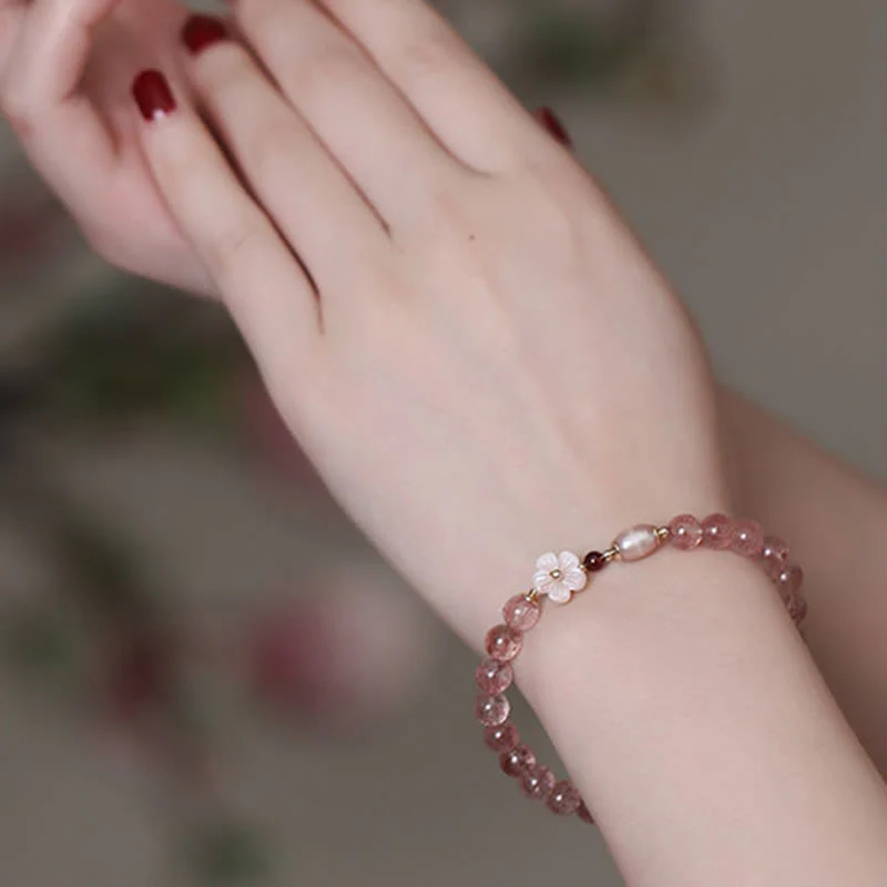 Bracciale Buddha Stones Strawberry Quartz Peach Blossom Love - Image 9