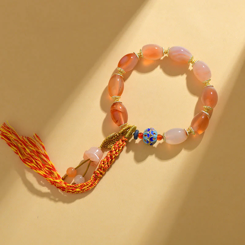 Bracciale Buddha Stones Tibetano Giada Bianca Agata Forza Fiducia - Image 5