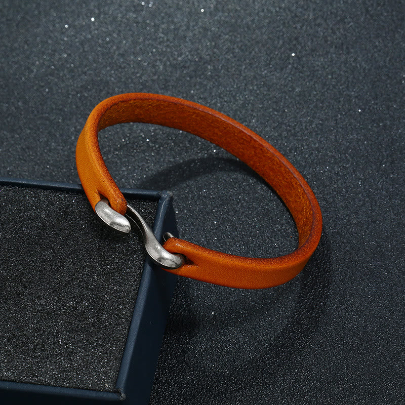 Bracciale Buddha Stones Vintage in pelle con fibbia semplice e resistente