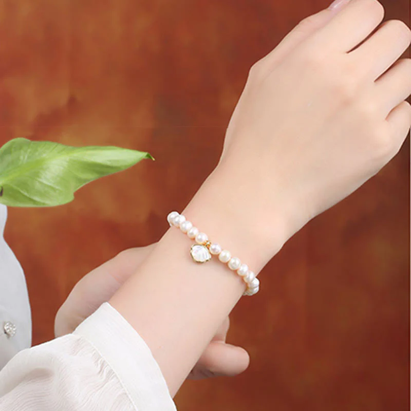 Bracciale con ciondolo in perle di cristallo naturale placcato oro 14K Buddha Stones - Image 12