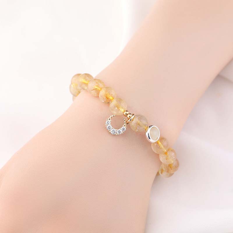 Bracciale con ciondolo lunare e protezione dalla fortuna in citrino - Image 4