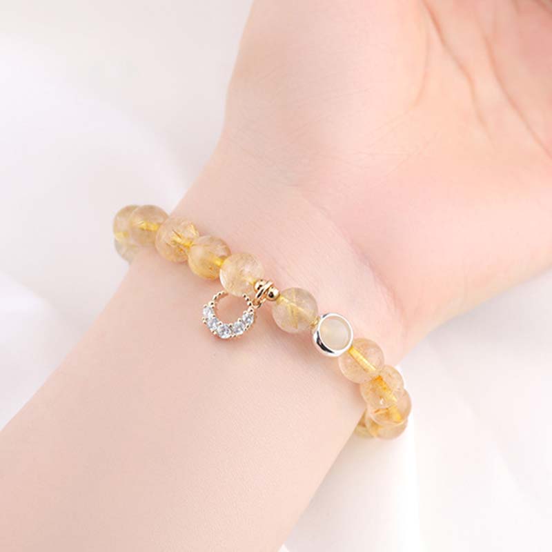 Bracciale con ciondolo lunare e protezione dalla fortuna in citrino - Image 5