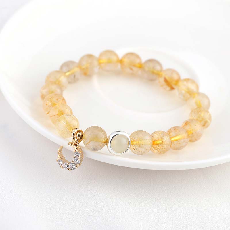 Bracciale con ciondolo lunare e protezione dalla fortuna in citrino - Image 7