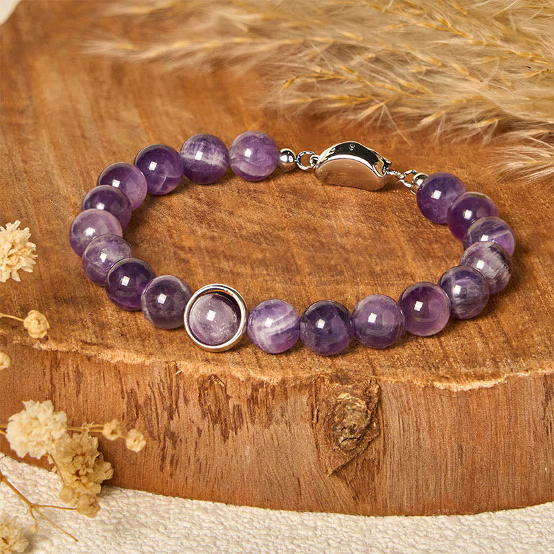 Bracciale con fibbia in perle di ametista naturale Buddha Stones Balance Releasing Stress - Image 9