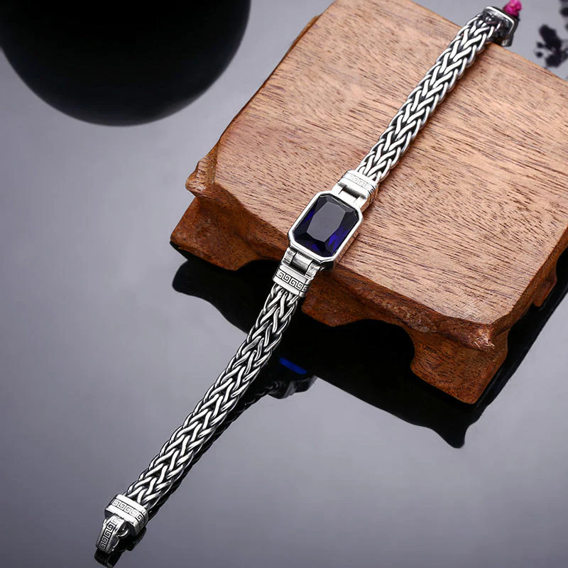 Bracciale con fibbia per la ricchezza e guarigione con chiglia di drago in acrilico blu retrò Buddha Stones - Image 10