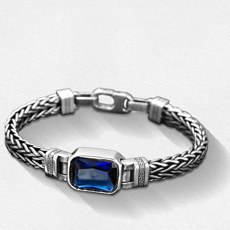 Bracciale con fibbia per la ricchezza e guarigione con chiglia di drago in acrilico blu retrò Buddha Stones - Image 13