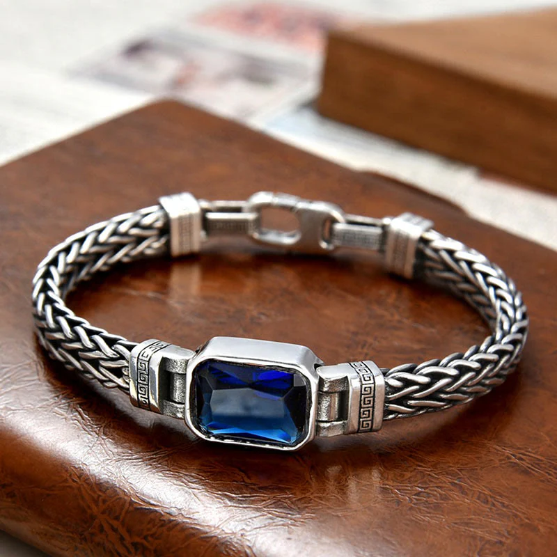 Bracciale con fibbia per la ricchezza e guarigione con chiglia di drago in acrilico blu retrò Buddha Stones - Image 3