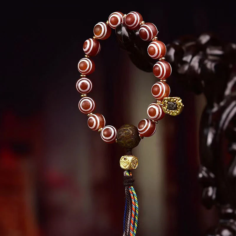Bracciale della fiducia in agata rossa tibetana Zakiram di Buddha Stones - Image 3