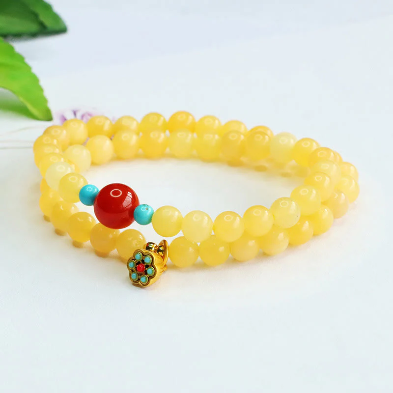 Bracciale della fortuna con perline di agata rossa e topazio Buddha Stones - Image 4
