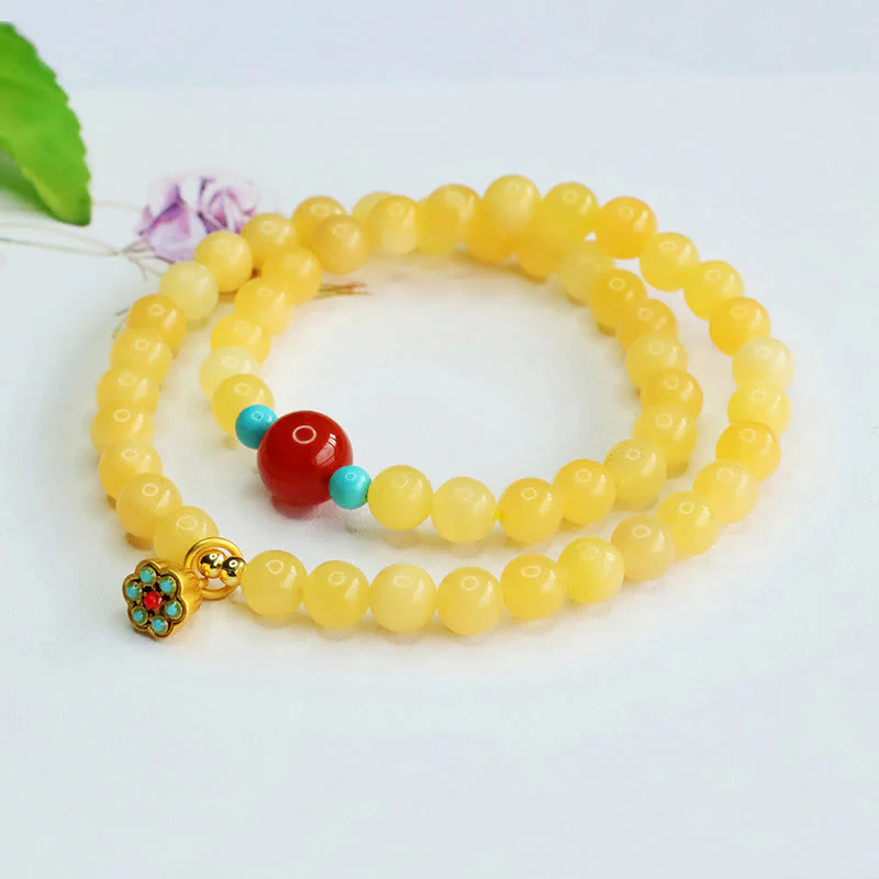 Bracciale della fortuna con perline di agata rossa e topazio Buddha Stones - Image 6