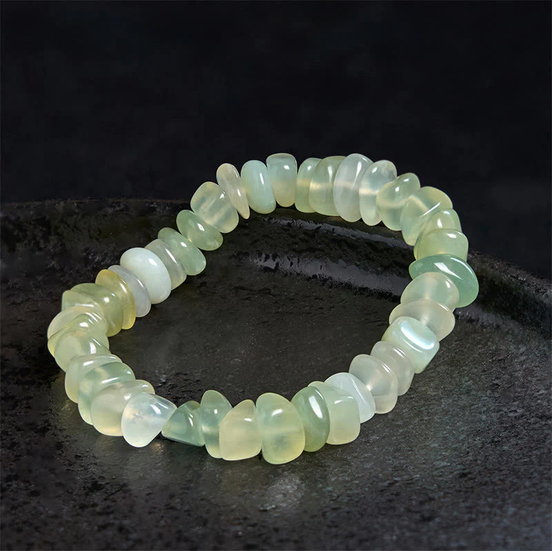 Bracciale della pace con blocchi irregolari di peridoto naturale Buddha Stones - Image 4