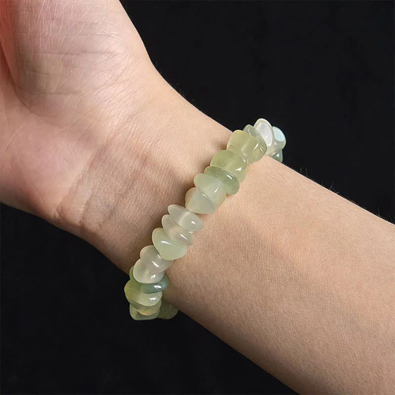 Bracciale della pace con blocchi irregolari di peridoto naturale Buddha Stones - Image 5