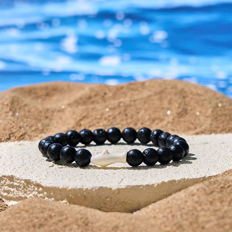 Bracciale della saggezza dello squalo in pietra di agata naturale Buddha Stones - Image 16