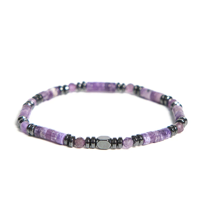 Bracciale di consapevolezza spirituale in ametista ematite Buddha Stones