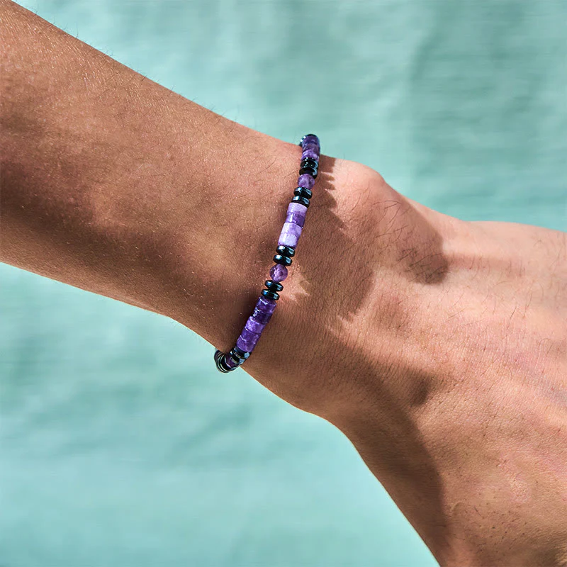 Bracciale di consapevolezza spirituale in ametista ematite Buddha Stones - Image 4