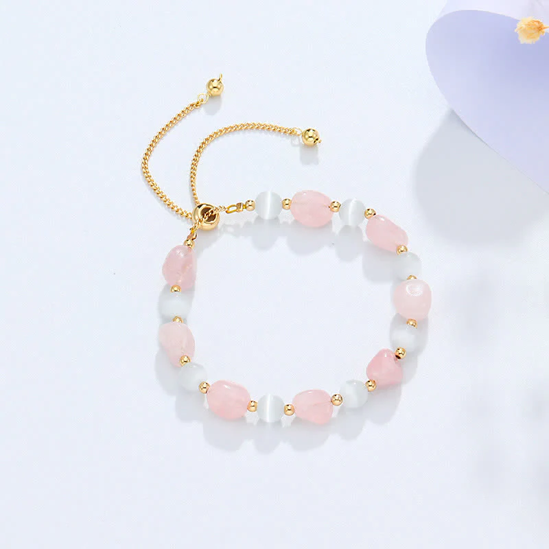 Bracciale di consapevolezza spirituale in quarzo rutilato nero e cristallo rosa ametista - Image 9