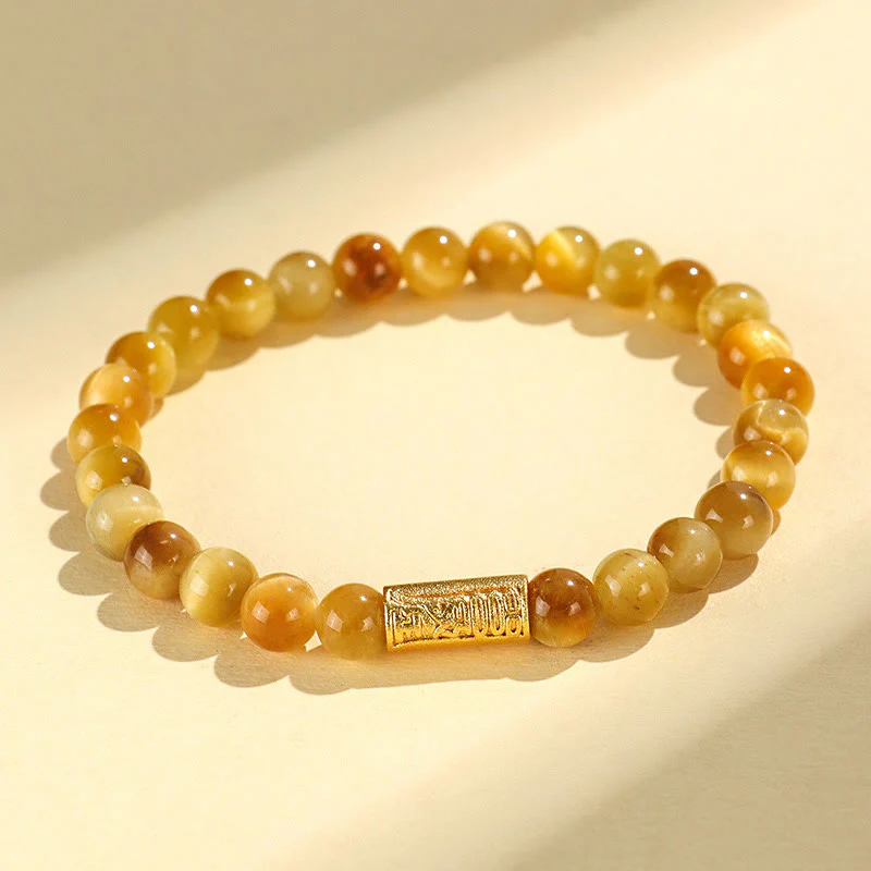 Bracciale di protezione con Buddha Stones Occhio di tigre Fu Carattere Bambù Koi Pesce Loto Om Mani Padme Hum - Image 14