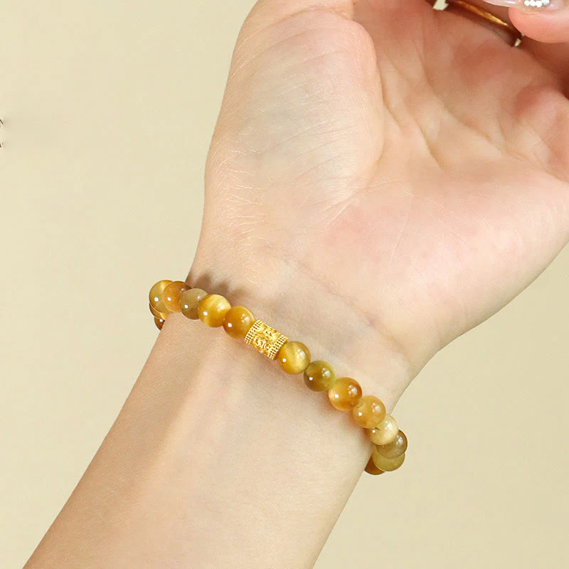 Bracciale di protezione con Buddha Stones Occhio di tigre Fu Carattere Bambù Koi Pesce Loto Om Mani Padme Hum - Image 16
