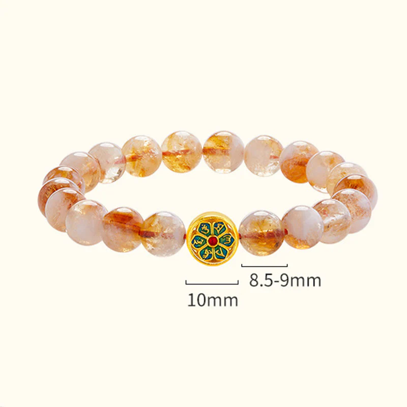 Bracciale di protezione in argento sterling 999 con Buddha Stones e citrino Om Mani Padme Hum - Image 5