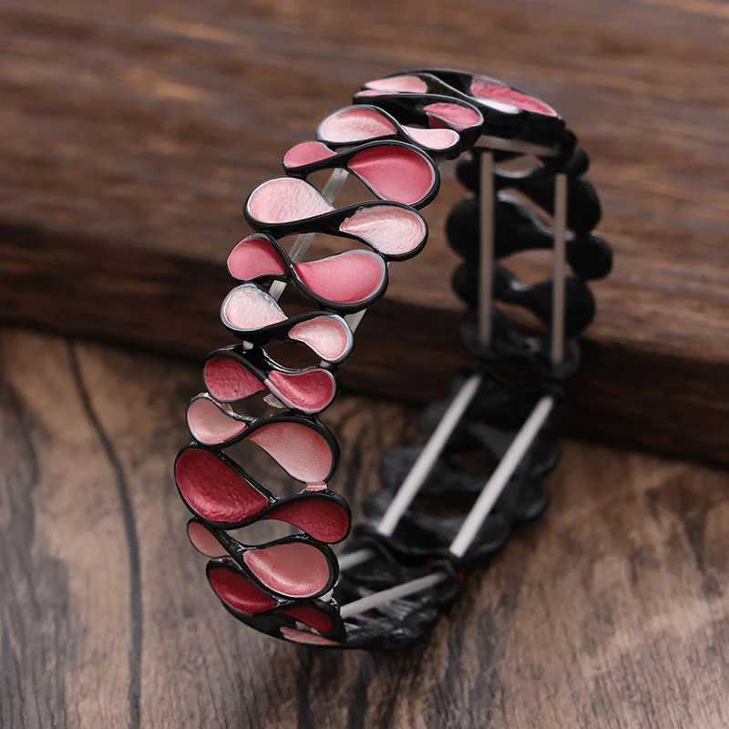 Bracciale elastico in lega a forma di 8 Buddha Stones colorate e cavo geometrico - Image 5
