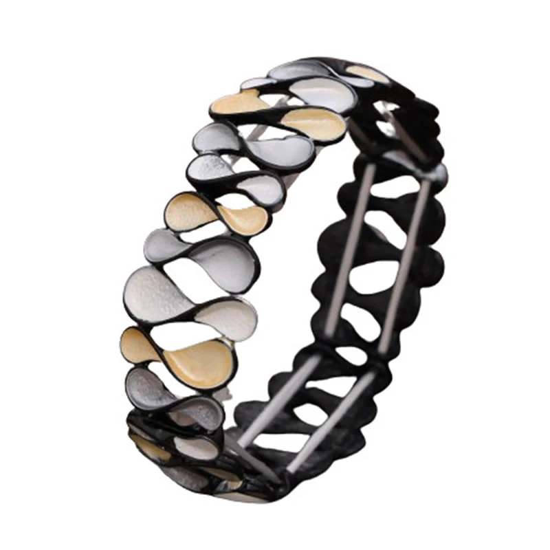 Bracciale elastico in lega a forma di 8 Buddha Stones colorate e cavo geometrico - Image 7