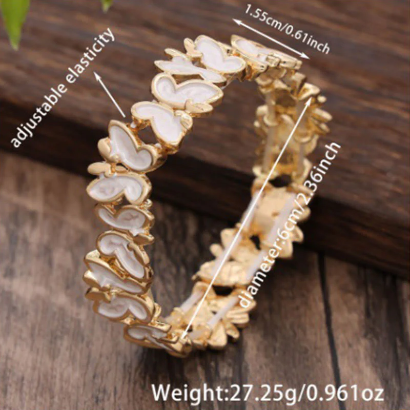 Bracciale elastico in lega con farfalla colorata Buddha Stones - Image 7