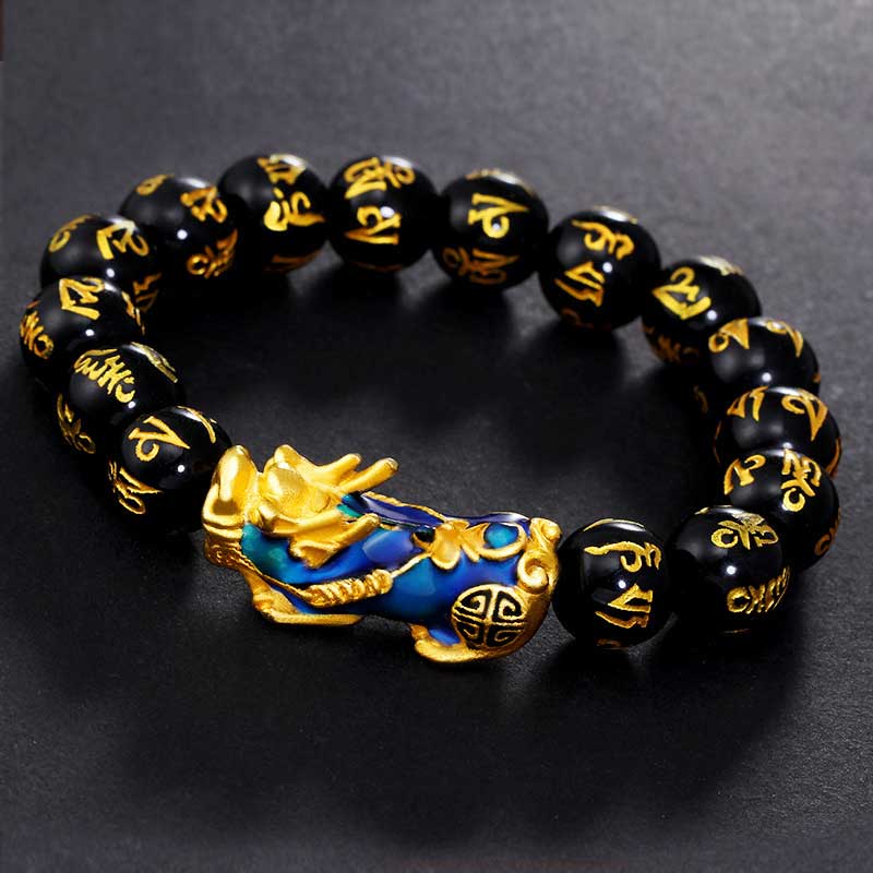 Bracciale FengShui PiXiu Om Mani Padme Hum in ossidiana - Image 4
