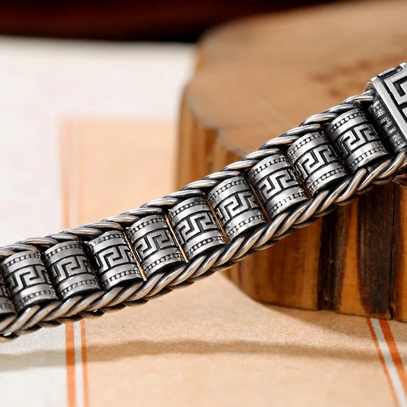 Bracciale girevole con motivo a linee vintage Buddha Stones Balance - Image 3