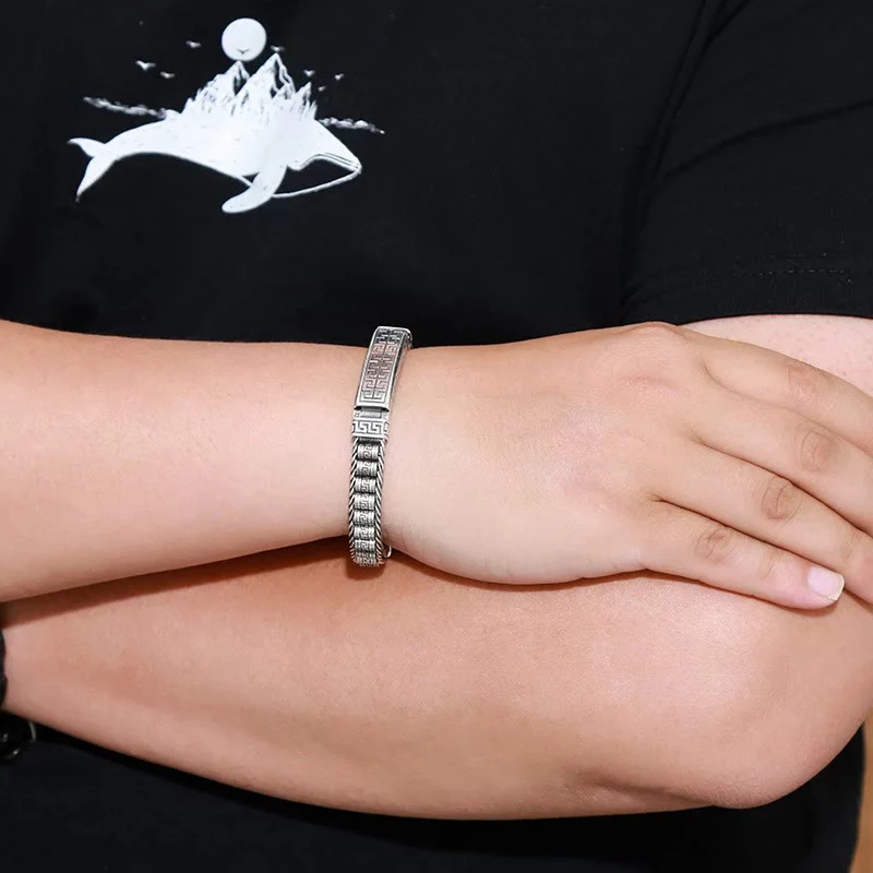 Bracciale girevole con motivo a linee vintage Buddha Stones Balance - Image 4