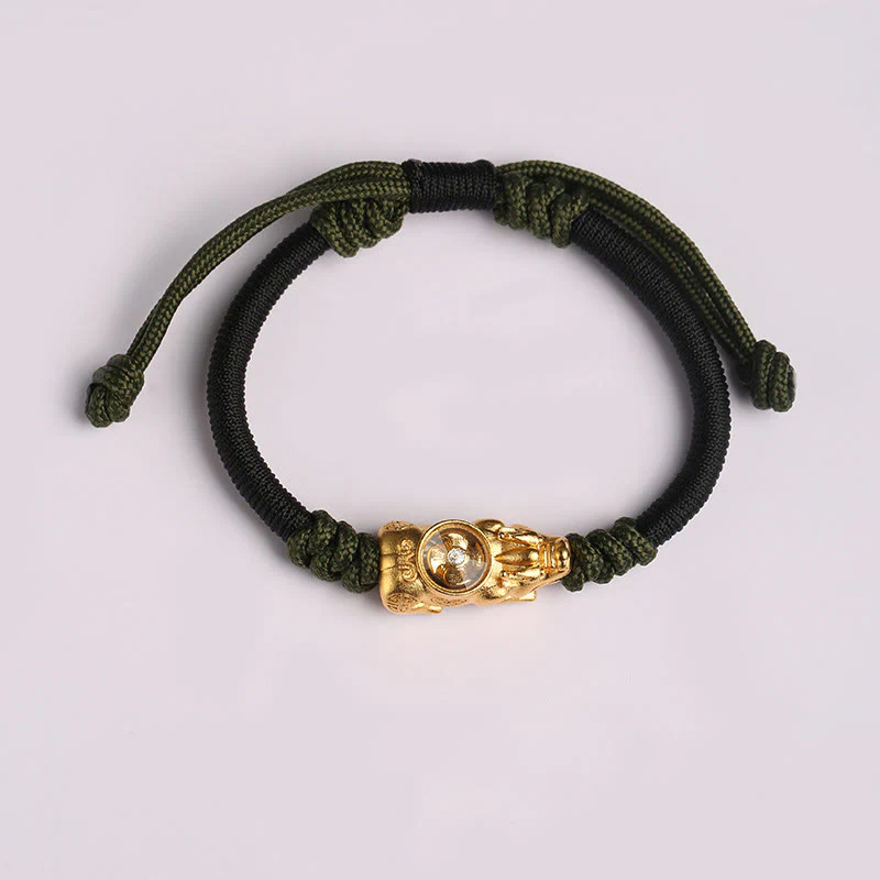 Bracciale in corda intrecciata a mano con Buddha Stones Pi Xiu, ricchezza e fortuna - Image 10