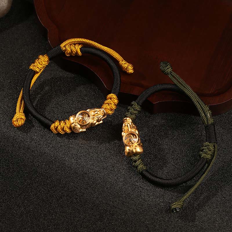 Bracciale in corda intrecciata a mano con Buddha Stones Pi Xiu, ricchezza e fortuna - Image 14