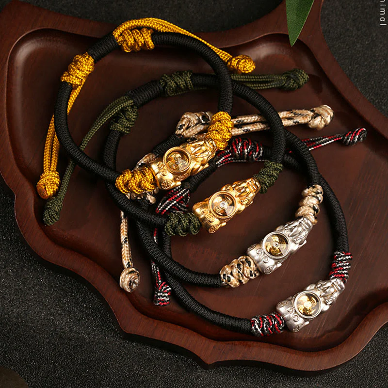 Bracciale in corda intrecciata a mano con Buddha Stones Pi Xiu, ricchezza e fortuna - Image 16