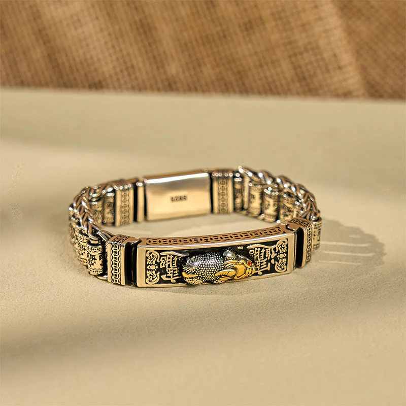 Bracciale in metallo con Buddha Stones in rame tibetano, ruota della preghiera del Sutra del cuore, Pi Xiu - Image 2