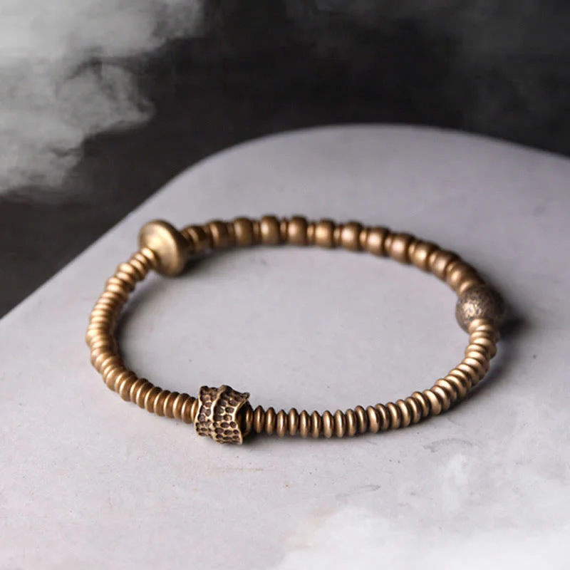 Bracciale in ottone con Buddha Stones e rame e fortuna - Image 10