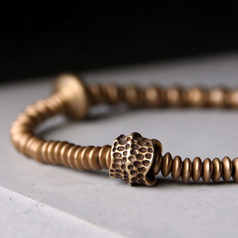Bracciale in ottone con Buddha Stones e rame e fortuna - Image 13