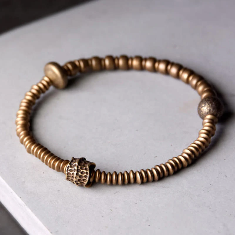 Bracciale in ottone con Buddha Stones e rame e fortuna - Image 2