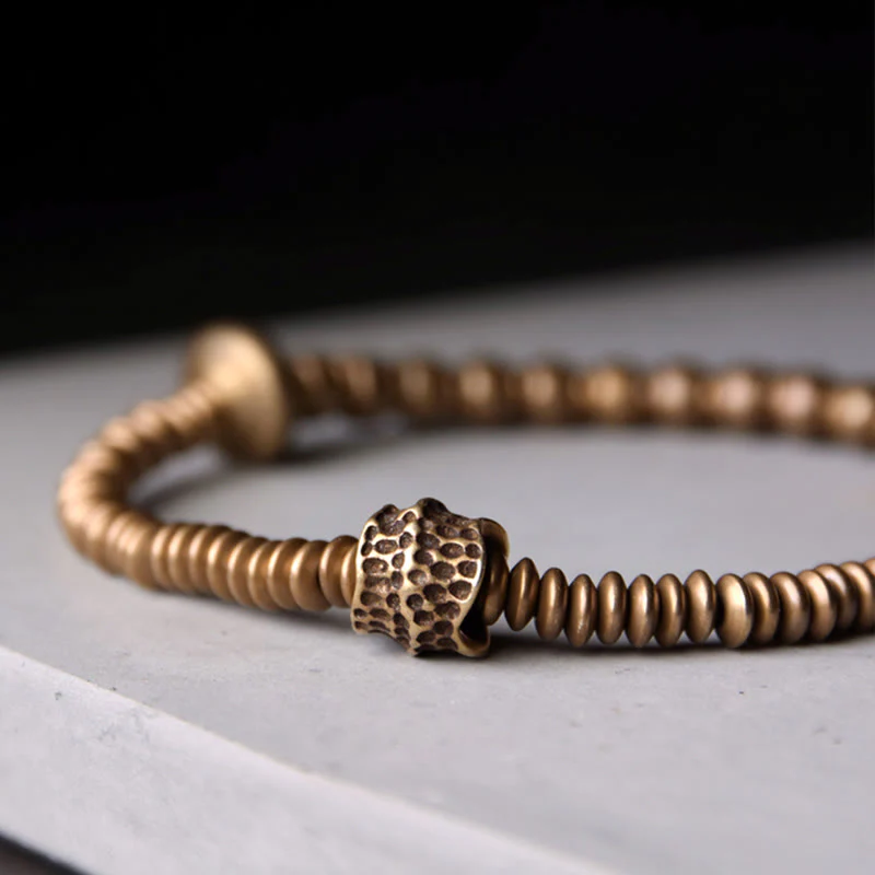 Bracciale in ottone con Buddha Stones e rame e fortuna - Image 3