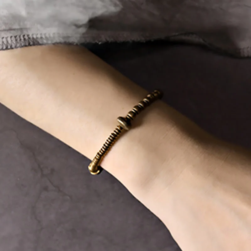 Bracciale in ottone con Buddha Stones e rame e fortuna - Image 5
