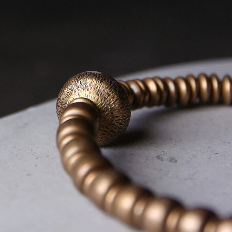 Bracciale in ottone con Buddha Stones e rame e fortuna - Image 9