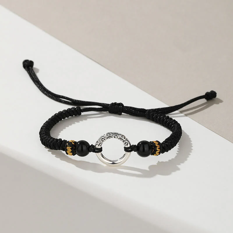 Bracciale intrecciato Buddha Stones 925 Sterling Silver Peace Buckle Auspicious Clouds Fortune - Image 2
