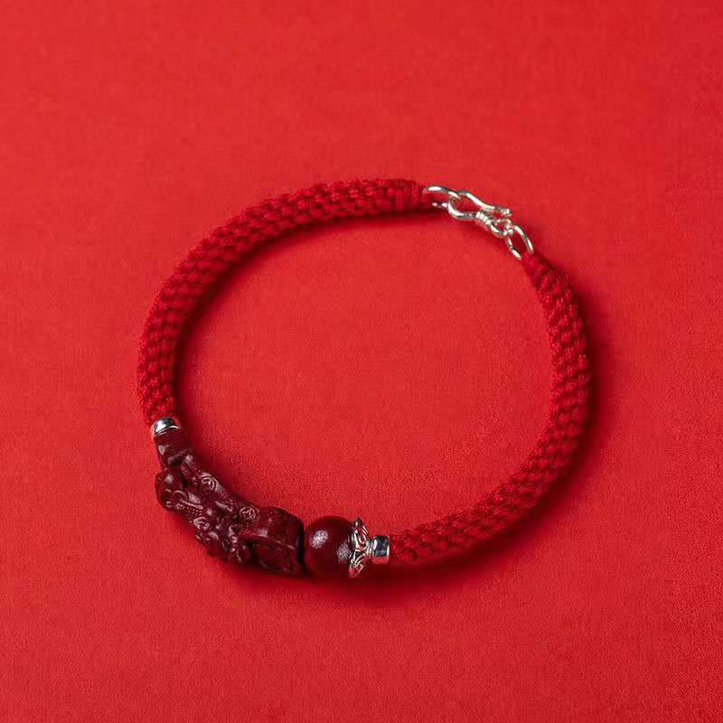 Bracciale intrecciato con Buddha Stones, PiXiu, Cinabro, Ricchezza e Fortuna, fatto a mano - Image 15