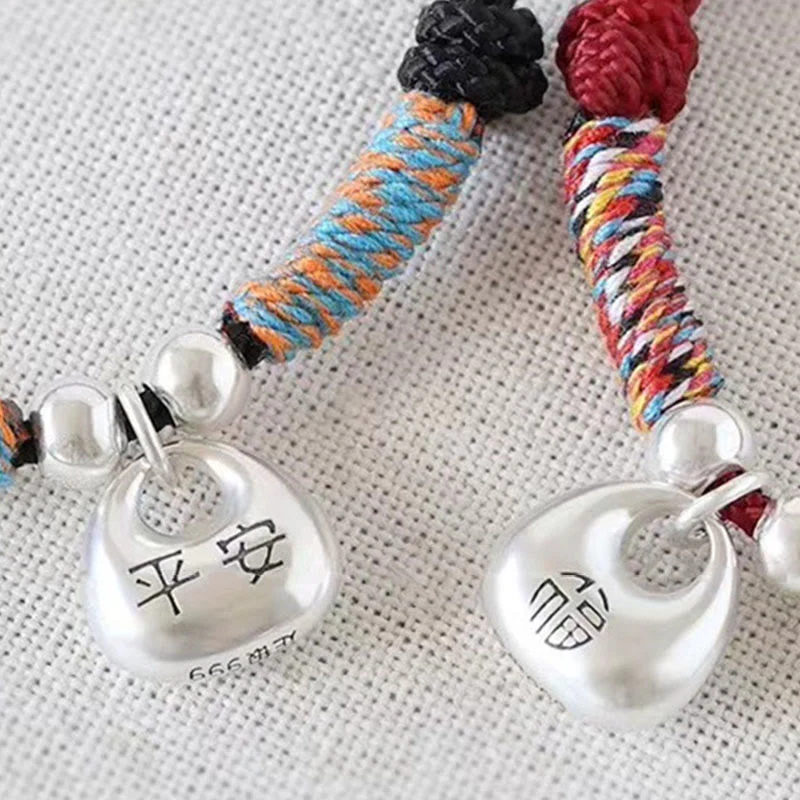 Bracciale intrecciato con carattere Fu in argento sterling 925 fatto a mano con Buddha Stones, sicuro e fortunato - Image 14