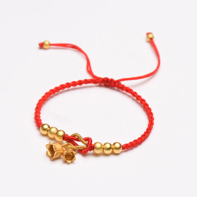 Bracciale intrecciato con ciondolo a forma di fiore di mughetto fatto a mano con Buddha Stones e protezione dalla fortuna - Image 5