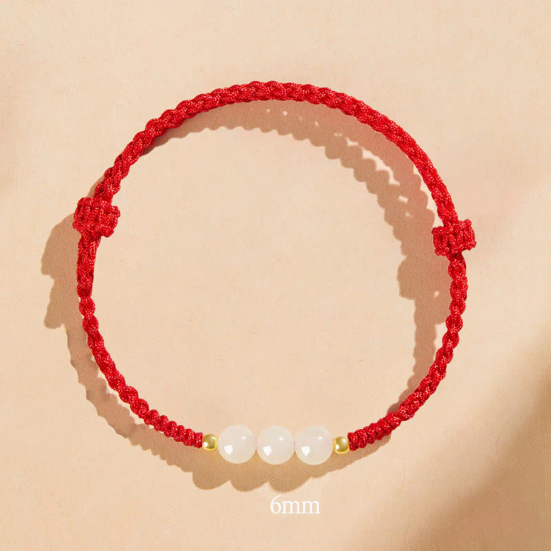 Bracciale intrecciato con perline di giada rotonde fatte a mano con Buddha Stones e portafortuna - Image 23